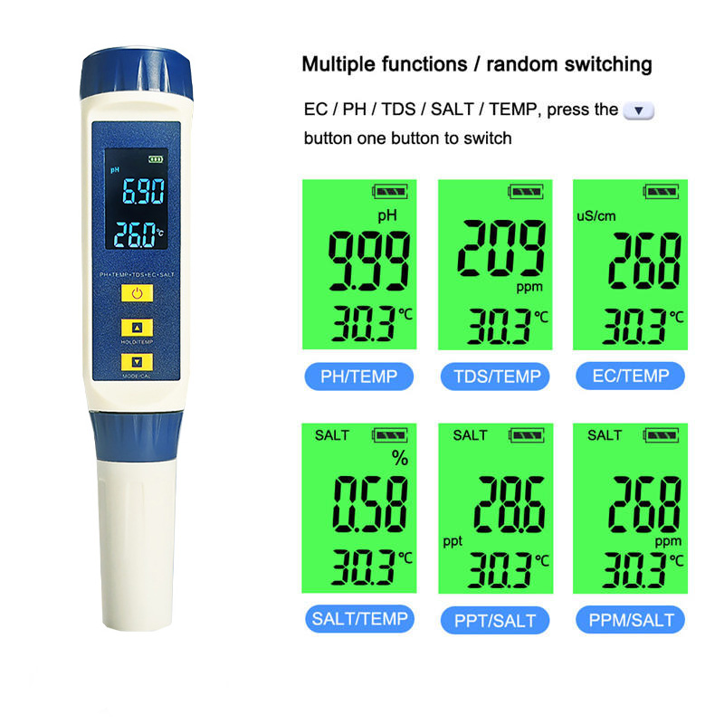 Tester Digitale 5-in-1 TDS EC, - Ph Meter Digital Water Tester recensione e prezzo