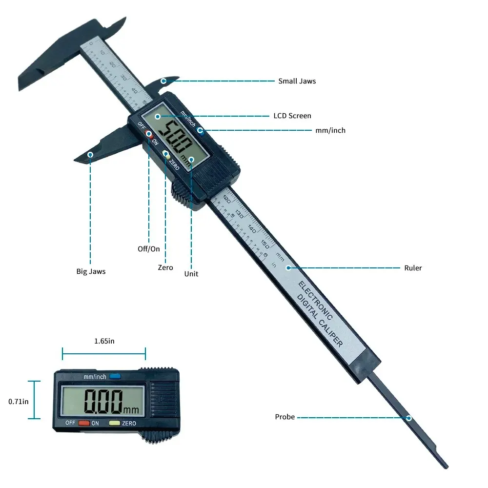 Calibro Digitale in Fibra di C - Digital Caliper 150Mm Stainless Steel recensione e prezzo